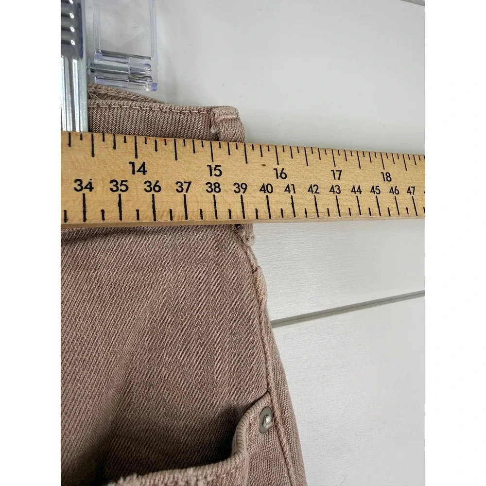 Pilcro THE VINTAGE Straight Jeans Women 29 High Rise Raw‎ Hem NEUTRAL TAN ANKLE